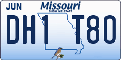 MO license plate DH1T8O