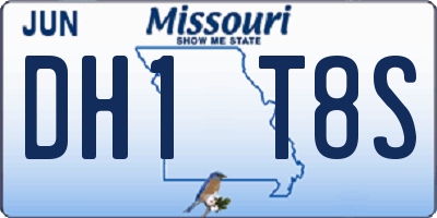 MO license plate DH1T8S