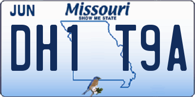 MO license plate DH1T9A