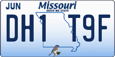 MO license plate DH1T9F