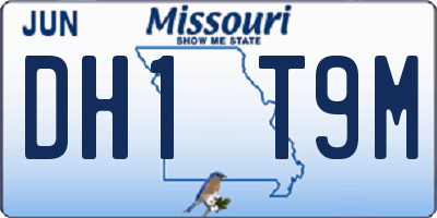 MO license plate DH1T9M