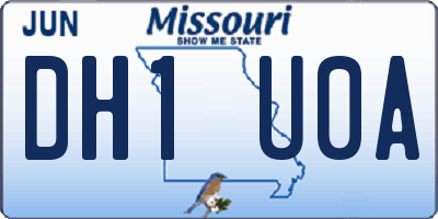 MO license plate DH1U0A