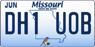 MO license plate DH1U0B