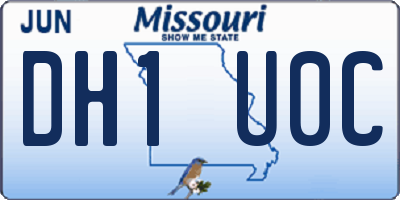 MO license plate DH1U0C