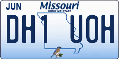 MO license plate DH1U0H
