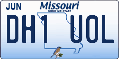 MO license plate DH1U0L