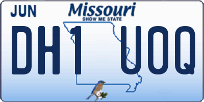 MO license plate DH1U0Q