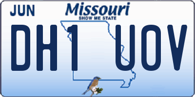 MO license plate DH1U0V