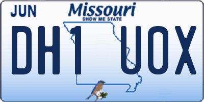 MO license plate DH1U0X