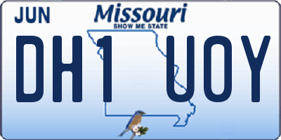 MO license plate DH1U0Y