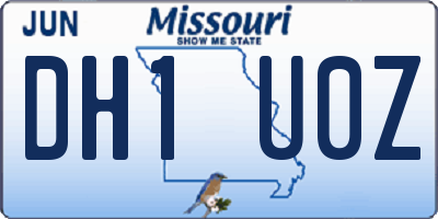 MO license plate DH1U0Z
