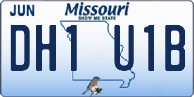 MO license plate DH1U1B