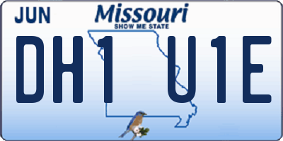 MO license plate DH1U1E
