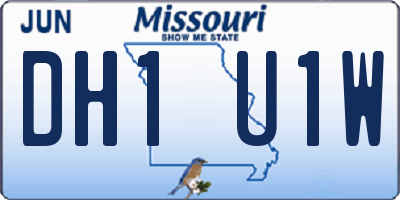 MO license plate DH1U1W