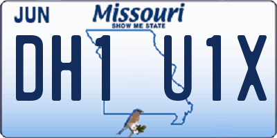 MO license plate DH1U1X