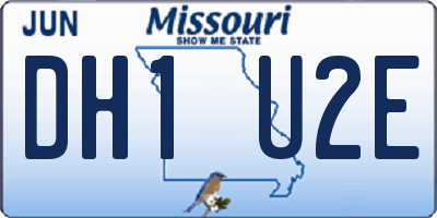 MO license plate DH1U2E