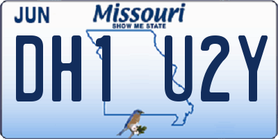 MO license plate DH1U2Y