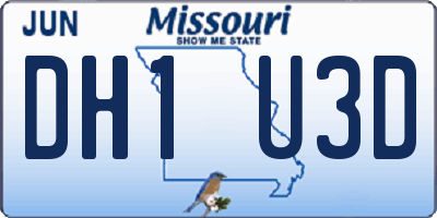MO license plate DH1U3D