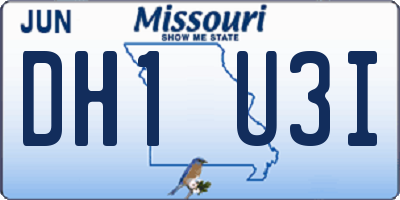 MO license plate DH1U3I