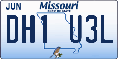 MO license plate DH1U3L