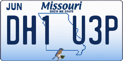 MO license plate DH1U3P