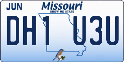 MO license plate DH1U3U