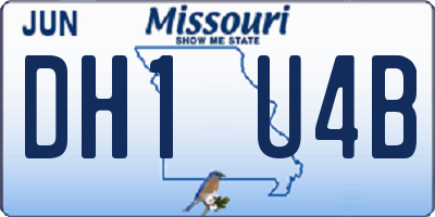 MO license plate DH1U4B