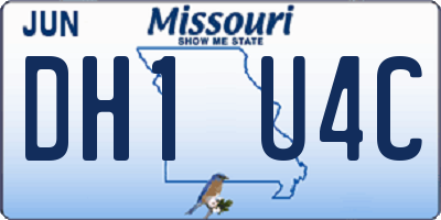 MO license plate DH1U4C