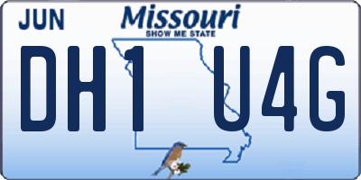 MO license plate DH1U4G