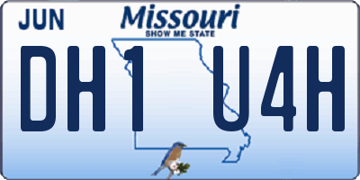 MO license plate DH1U4H