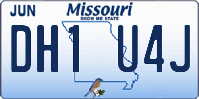 MO license plate DH1U4J