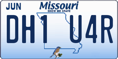 MO license plate DH1U4R
