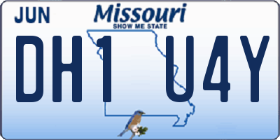 MO license plate DH1U4Y