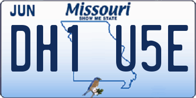 MO license plate DH1U5E