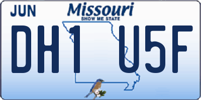 MO license plate DH1U5F