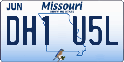 MO license plate DH1U5L