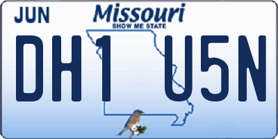MO license plate DH1U5N