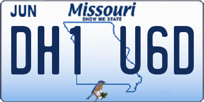 MO license plate DH1U6D