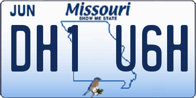 MO license plate DH1U6H