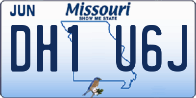 MO license plate DH1U6J