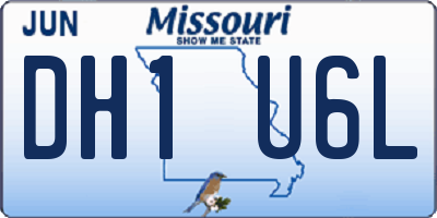 MO license plate DH1U6L