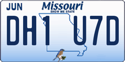 MO license plate DH1U7D