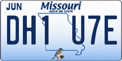 MO license plate DH1U7E