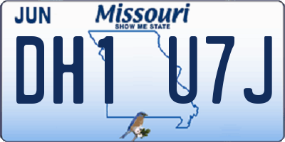 MO license plate DH1U7J