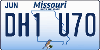 MO license plate DH1U7O