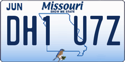 MO license plate DH1U7Z