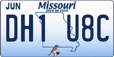 MO license plate DH1U8C