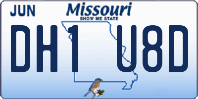 MO license plate DH1U8D
