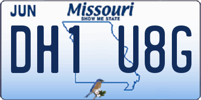 MO license plate DH1U8G