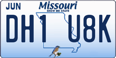 MO license plate DH1U8K